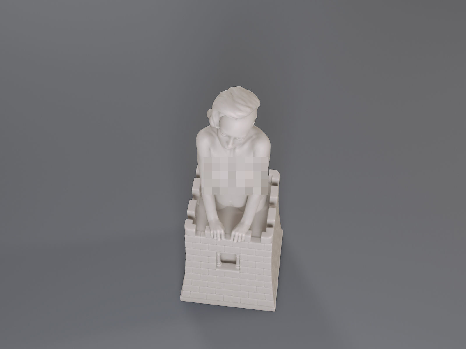 White Chess Female Rook 3D print model_13