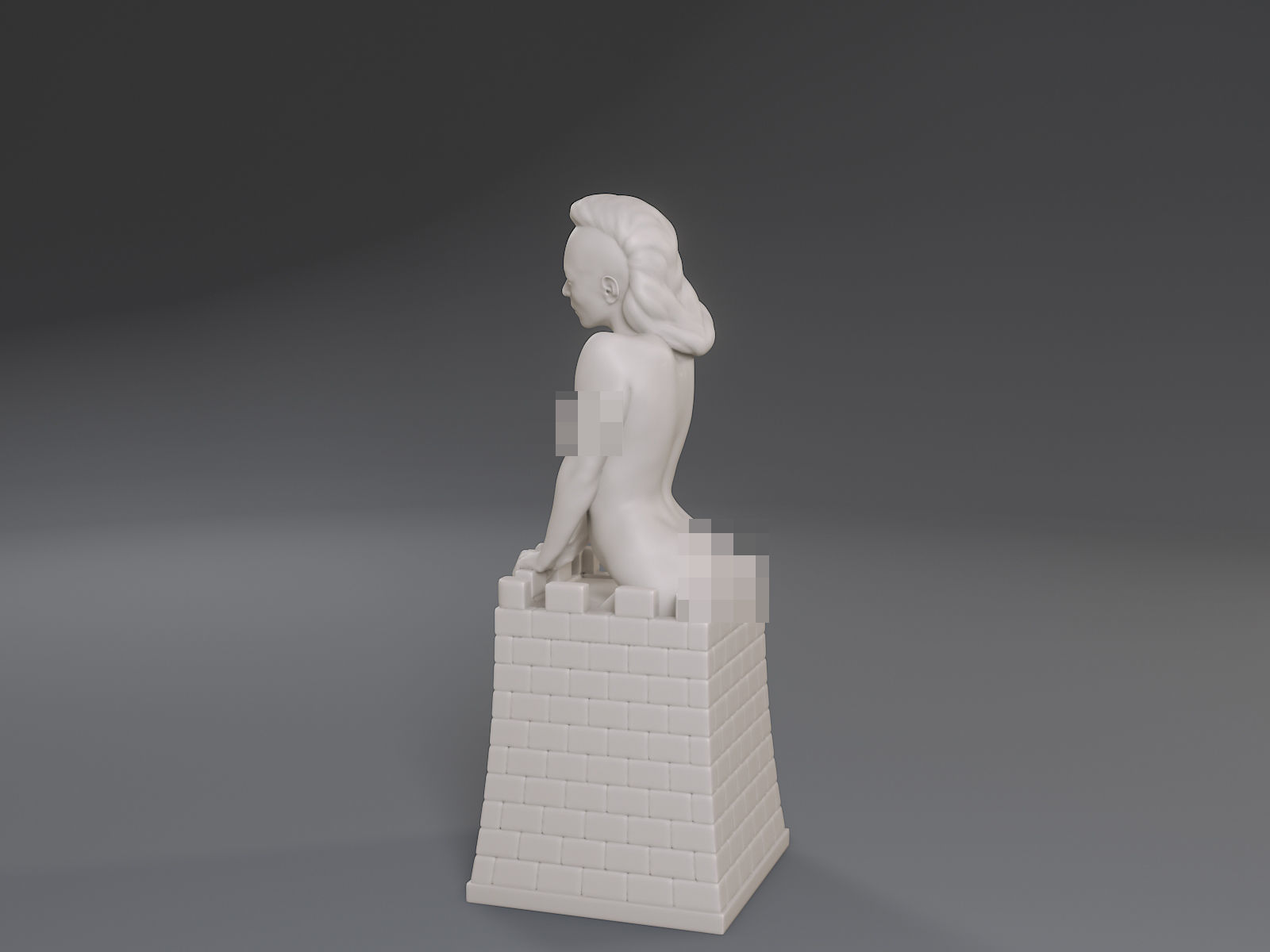 White Chess Female Rook 3D print model_4