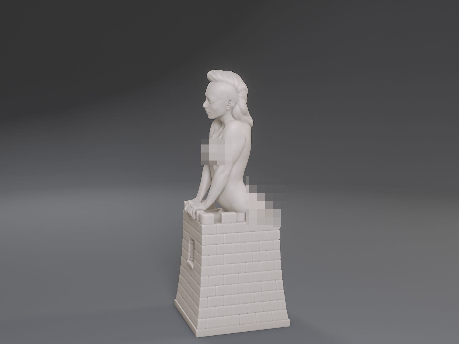White Chess Female Rook 3D print model_1