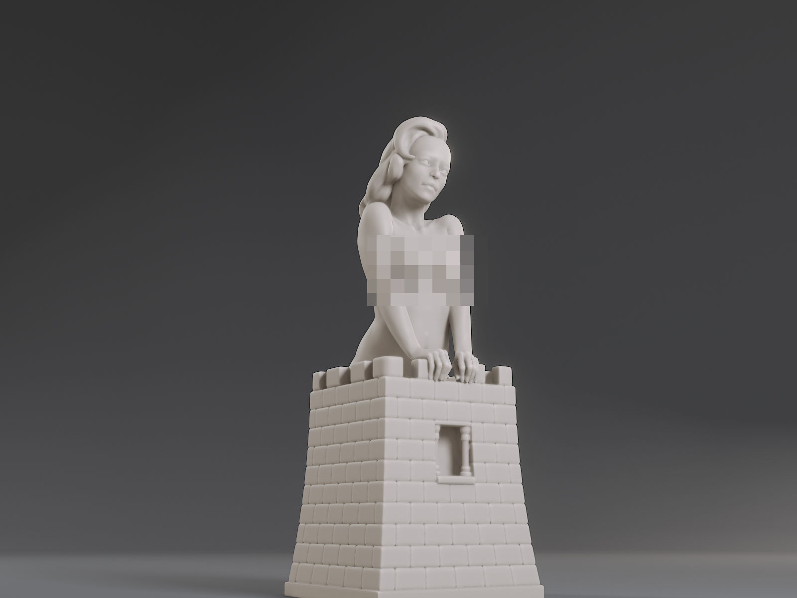 White Chess Female Rook 3D print model_12
