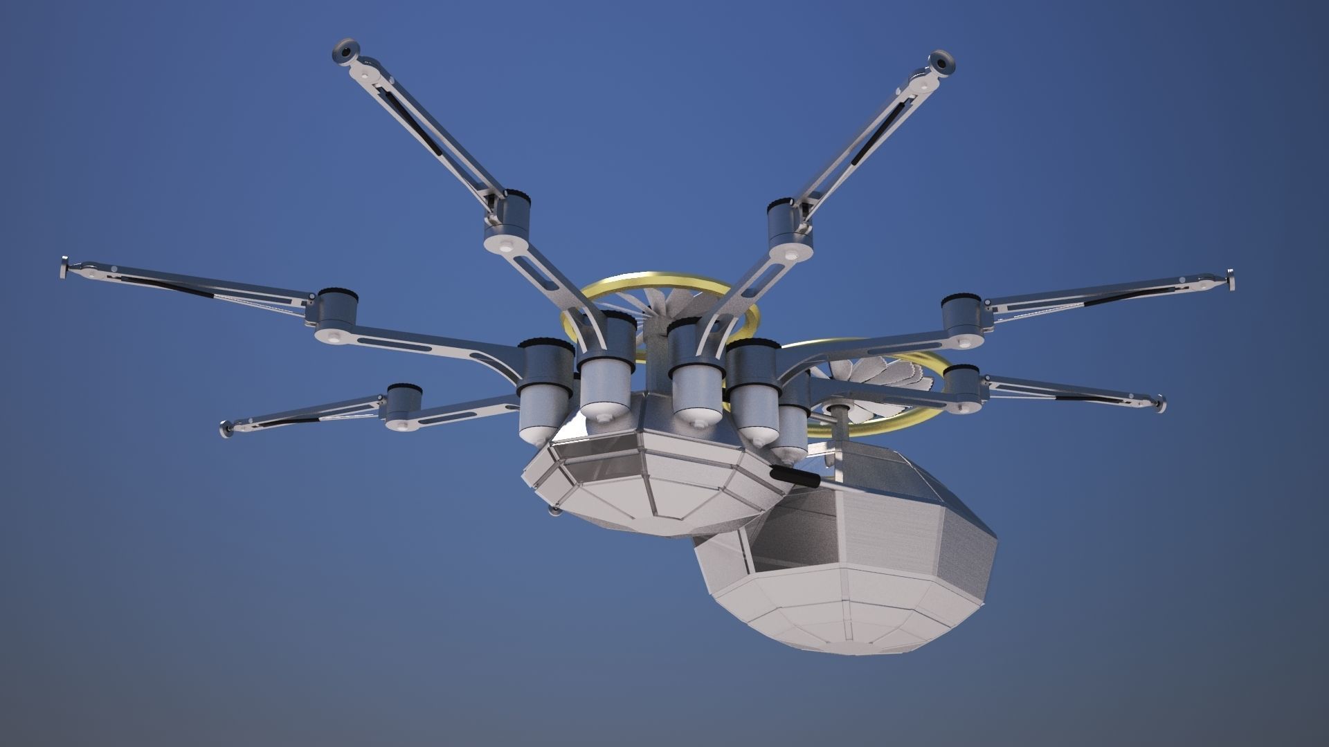 Spider Drone  Low-poly 3D model_5