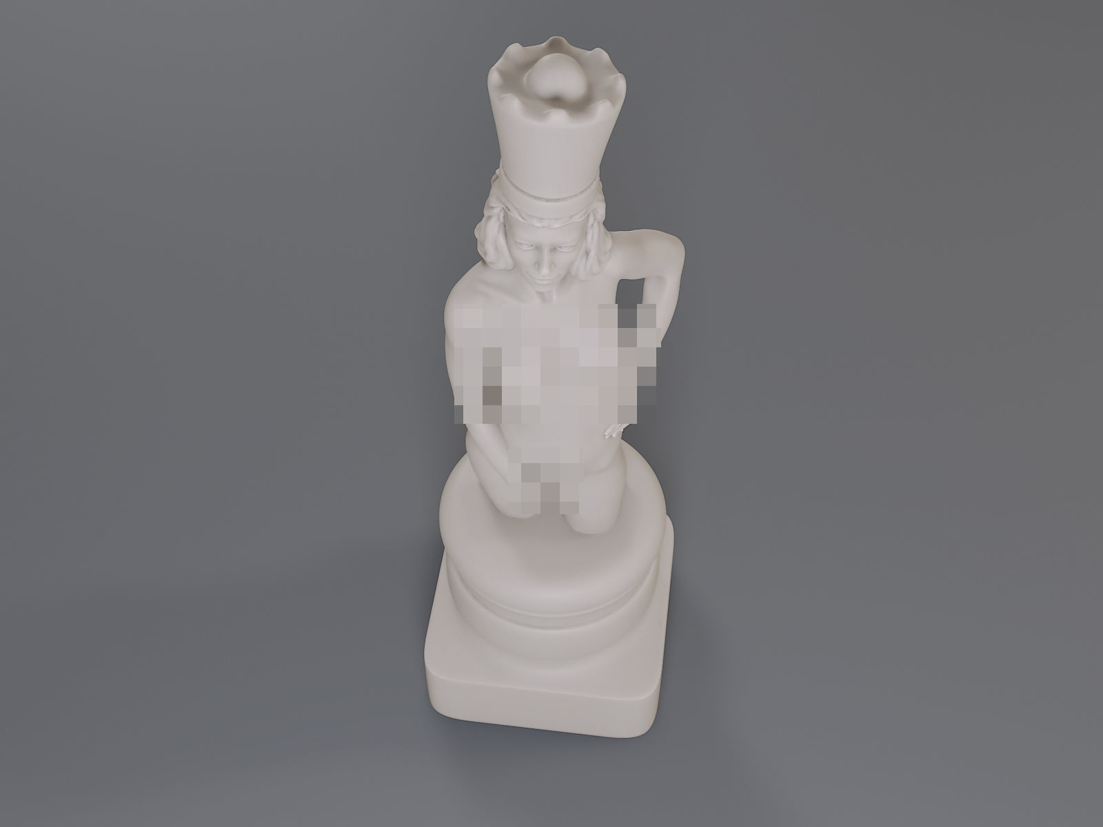 White Chess Female Queen 3D print model_13