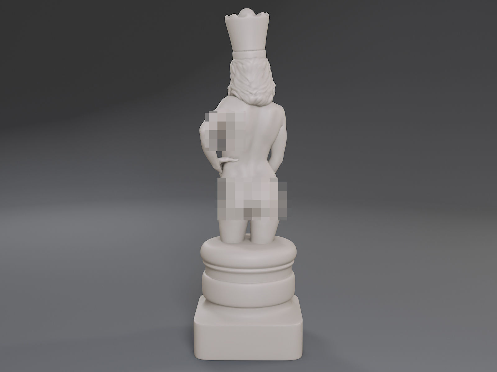 White Chess Female Queen 3D print model_5
