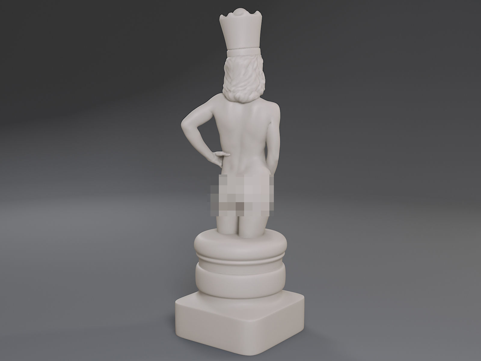 White Chess Female Queen 3D print model_6