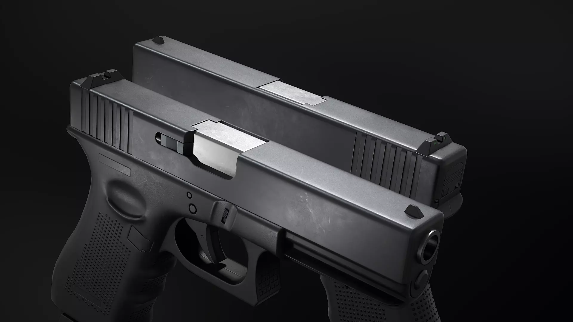 Glock 17 Pistol Low-poly 3D model_9