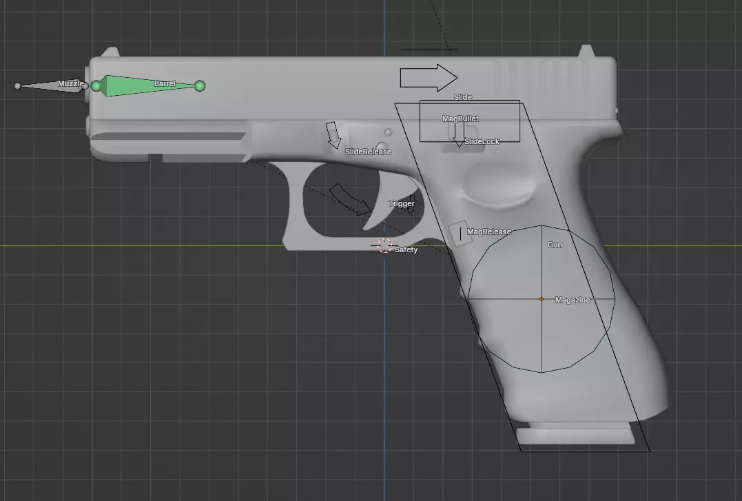Glock 17 Pistol Low-poly 3D model_7