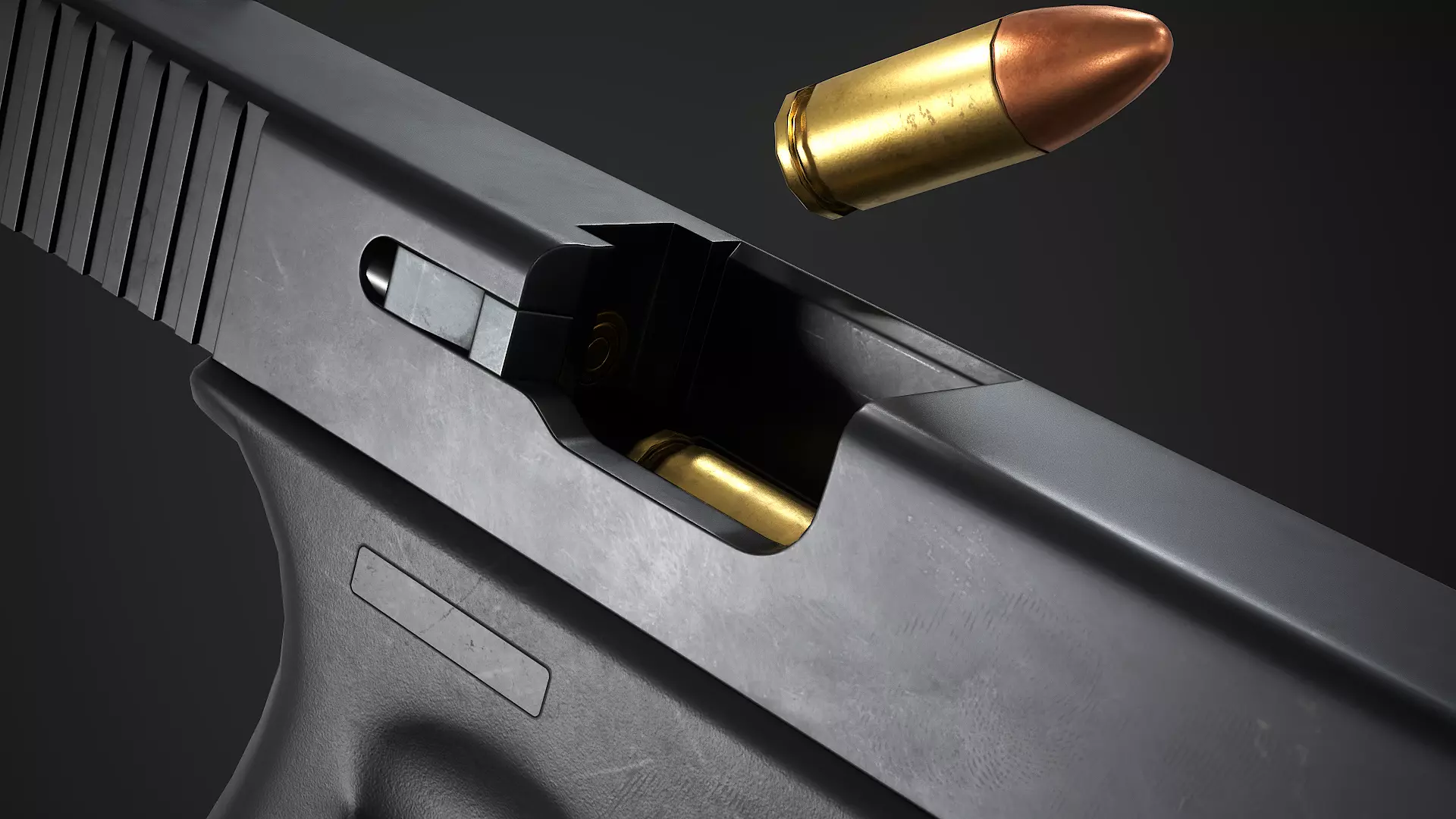 Glock 17 Pistol Low-poly 3D model_4