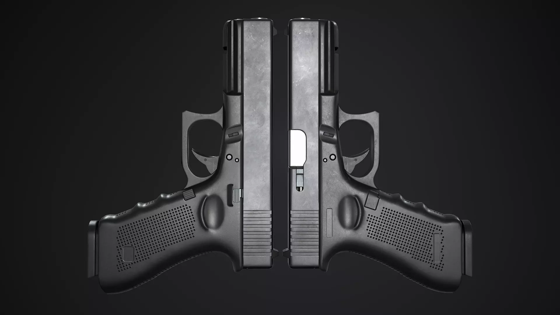Glock 17 Pistol Low-poly 3D model_2