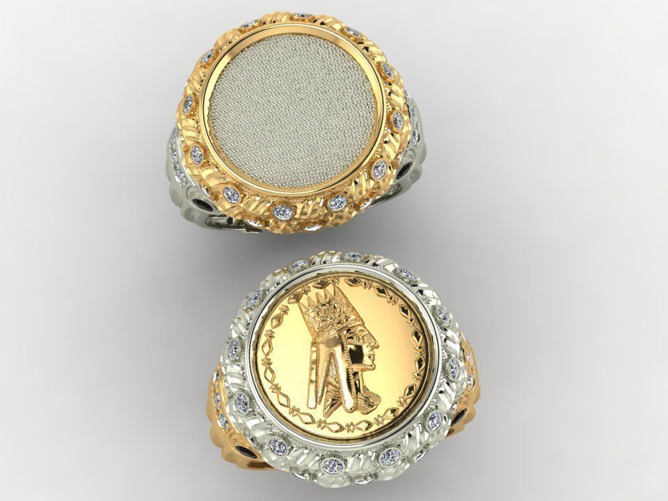 exclusive signet with a coin 3D print model_8