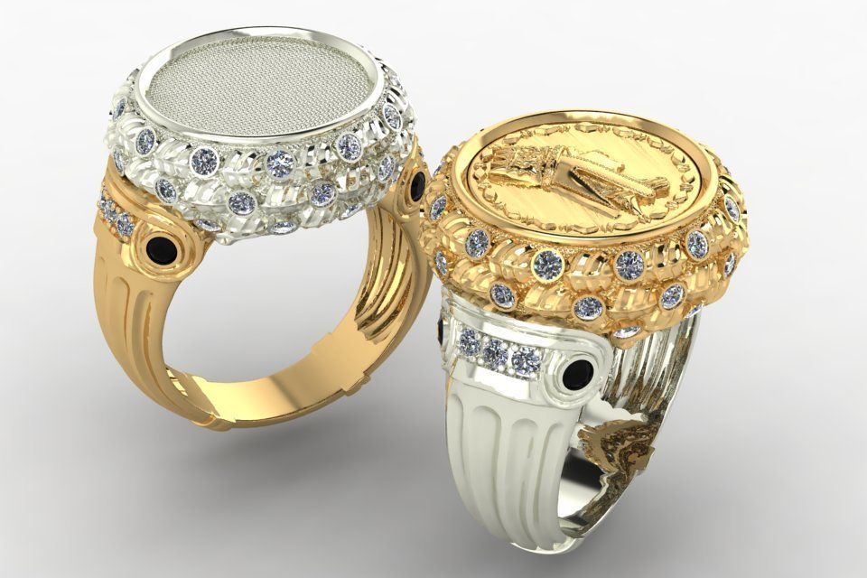 exclusive signet with a coin 3D print model_7