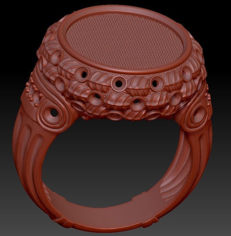 exclusive signet with a coin 3D print model_5