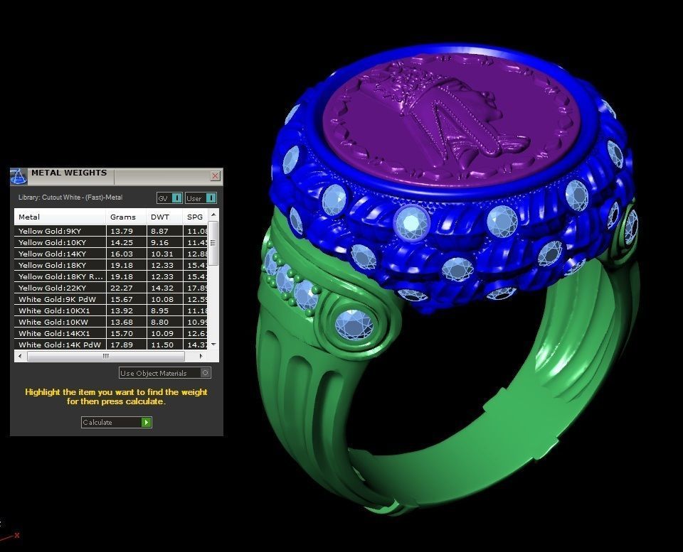 exclusive signet with a coin 3D print model_4