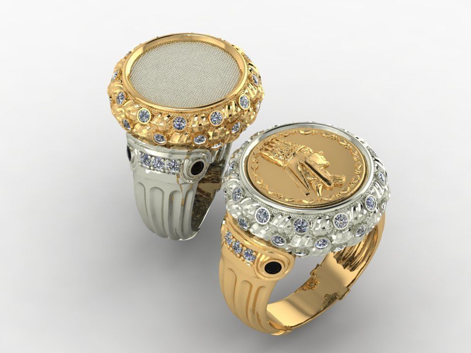 exclusive signet with a coin 3D print model_1