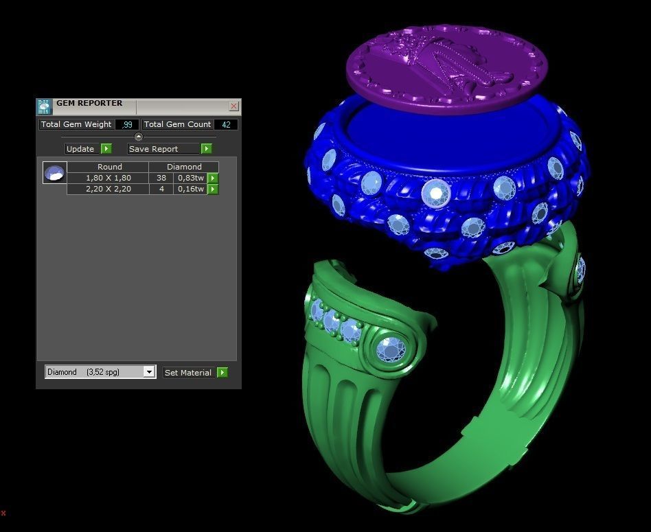 exclusive signet with a coin 3D print model_3