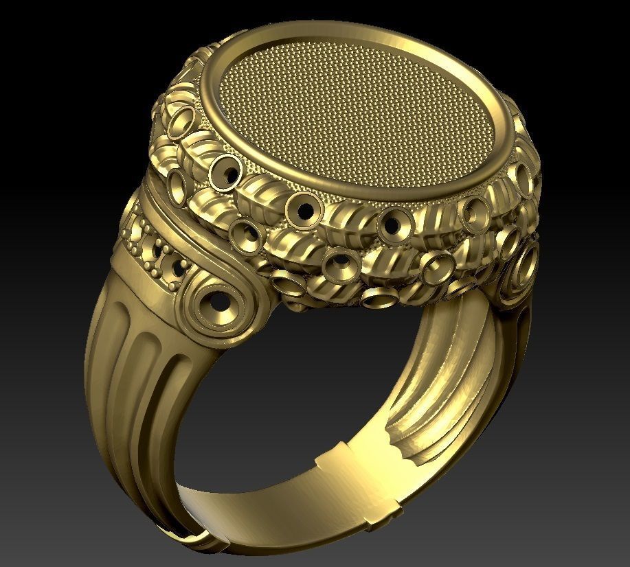 exclusive signet with a coin 3D print model_6