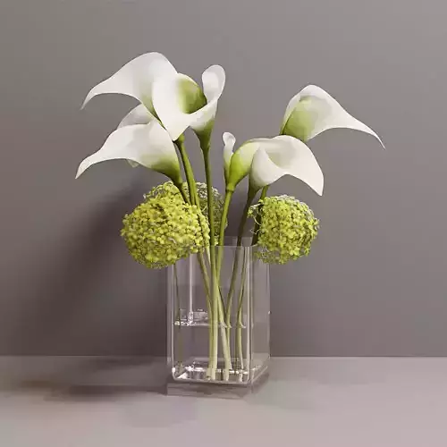 Calla and Lily in a Vase 3D model