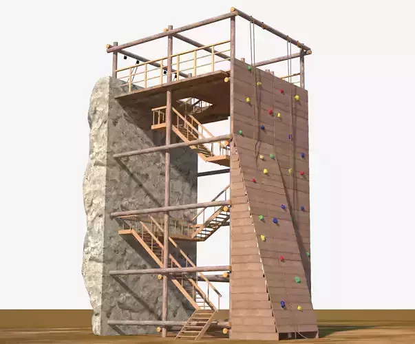 Climbing Wall Tower Low-poly 3D model