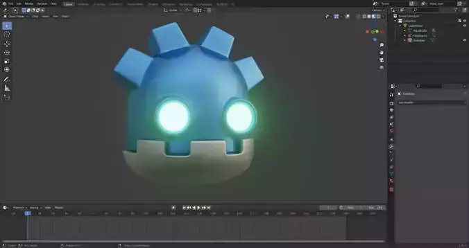 Godot Robot Head 3D print ready Free 3D model