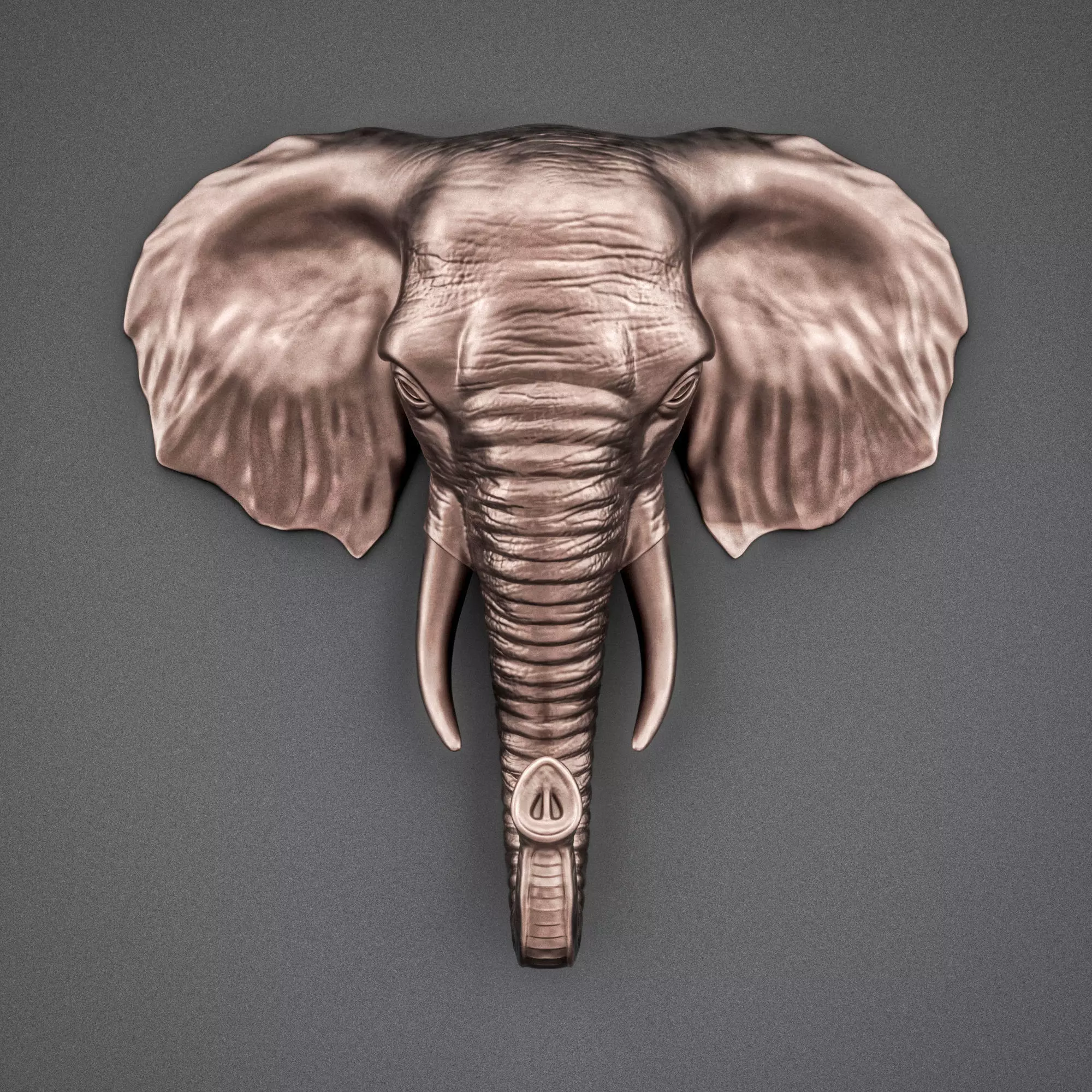 Elephant head decor 3D print model_0