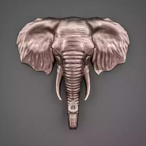 Elephant head decor 3D print model