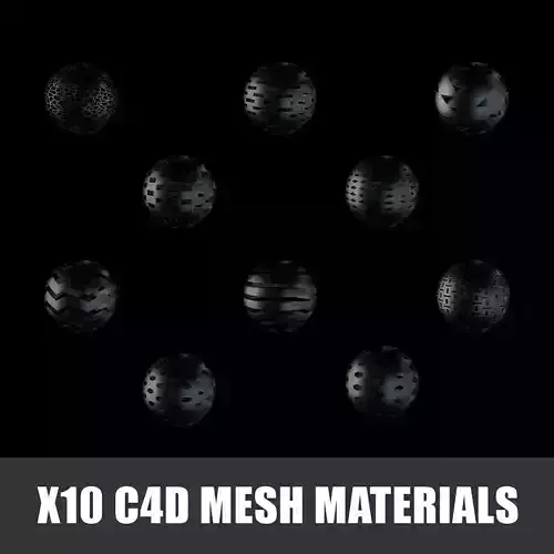 C4D Metal Mesh Materials x10