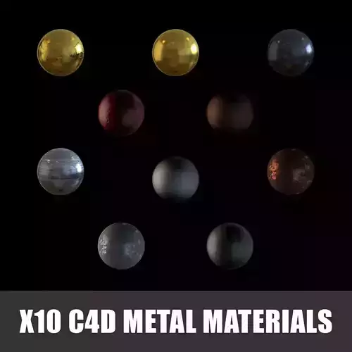 C4D Metal Material Pack x10