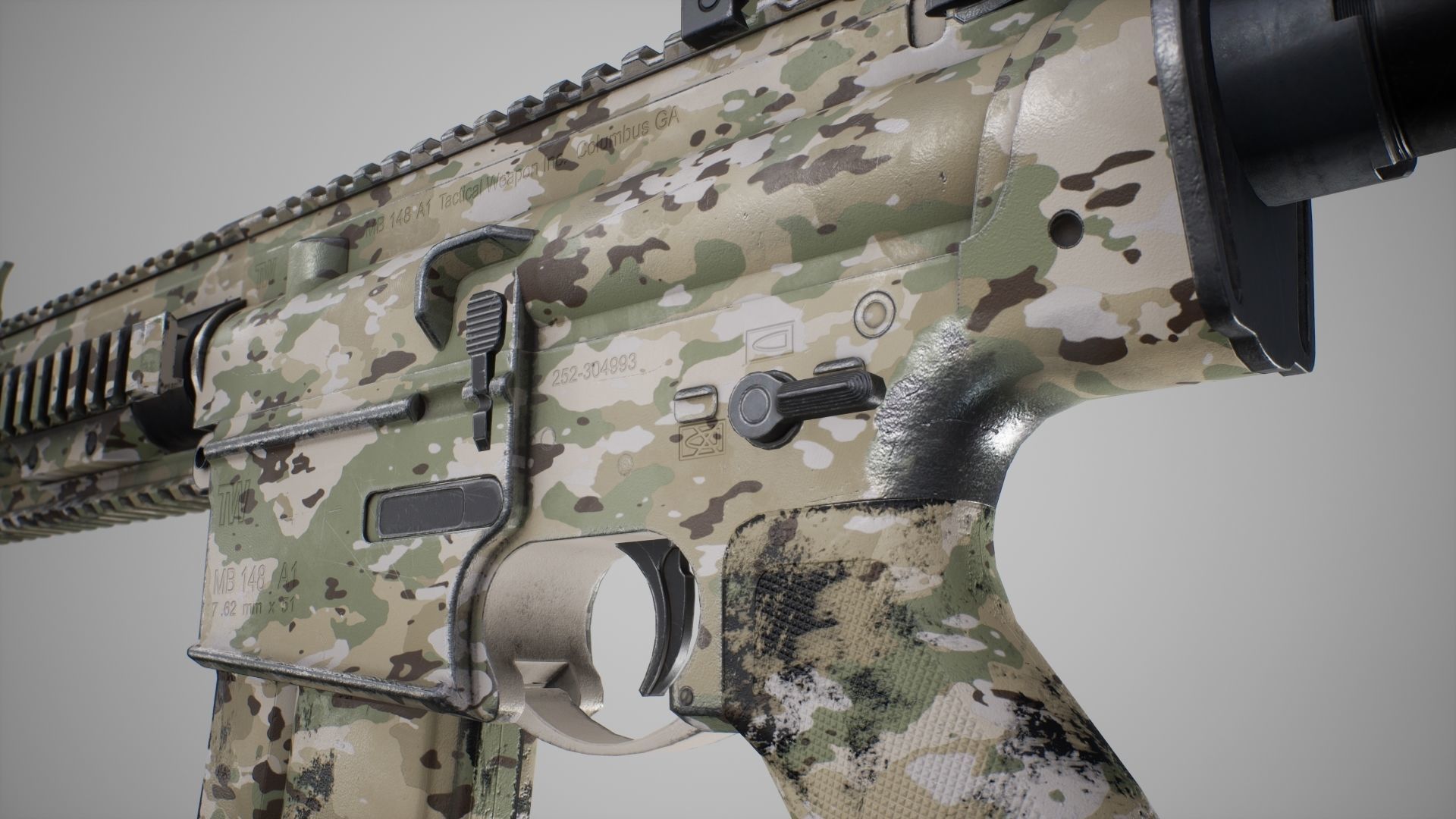 HK417 - MR762 - Animated FPS Weapon for Unreal Engine Low-poly 3D model_8