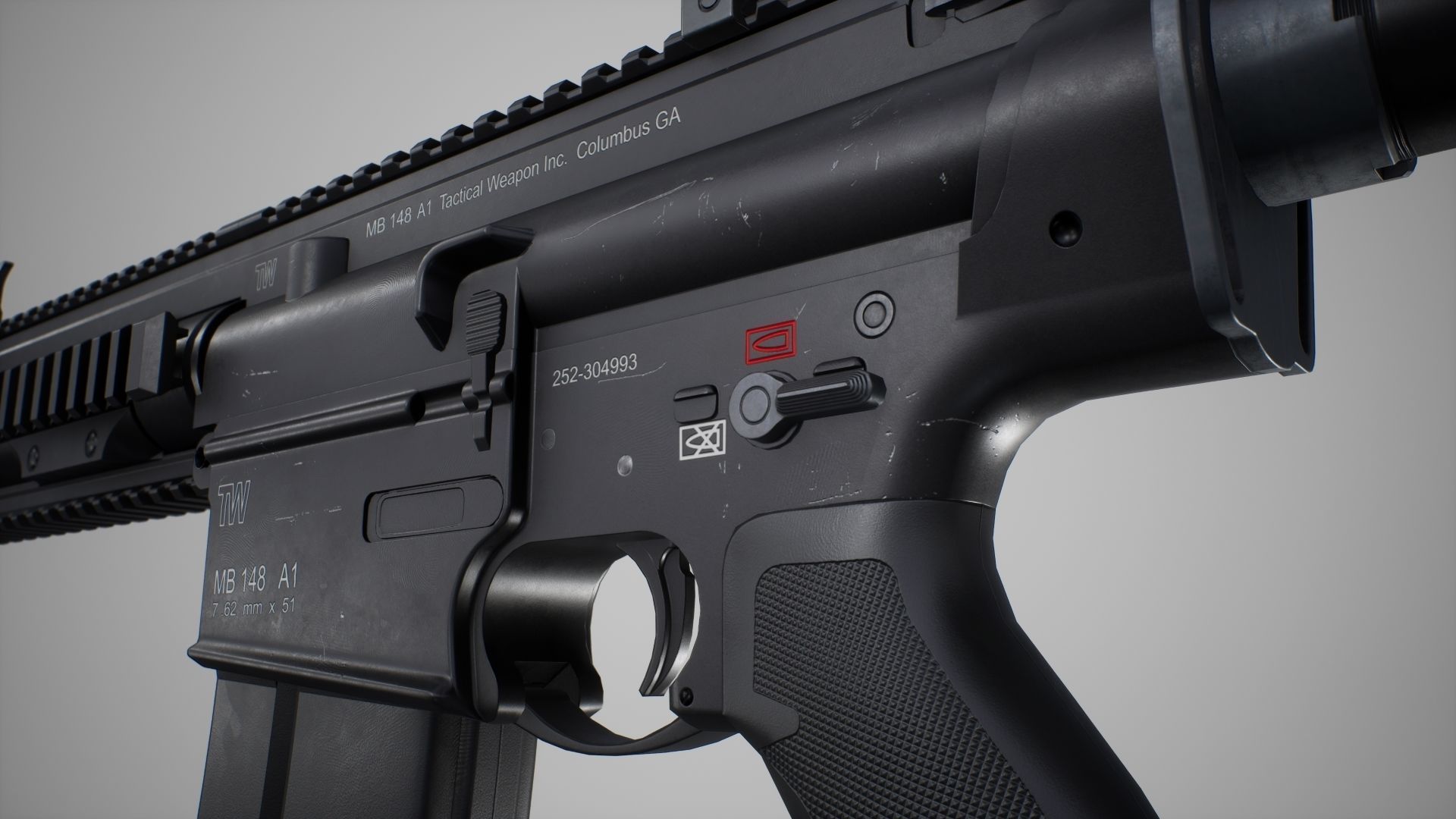 HK417 - MR762 - Animated FPS Weapon for Unreal Engine Low-poly 3D model_5