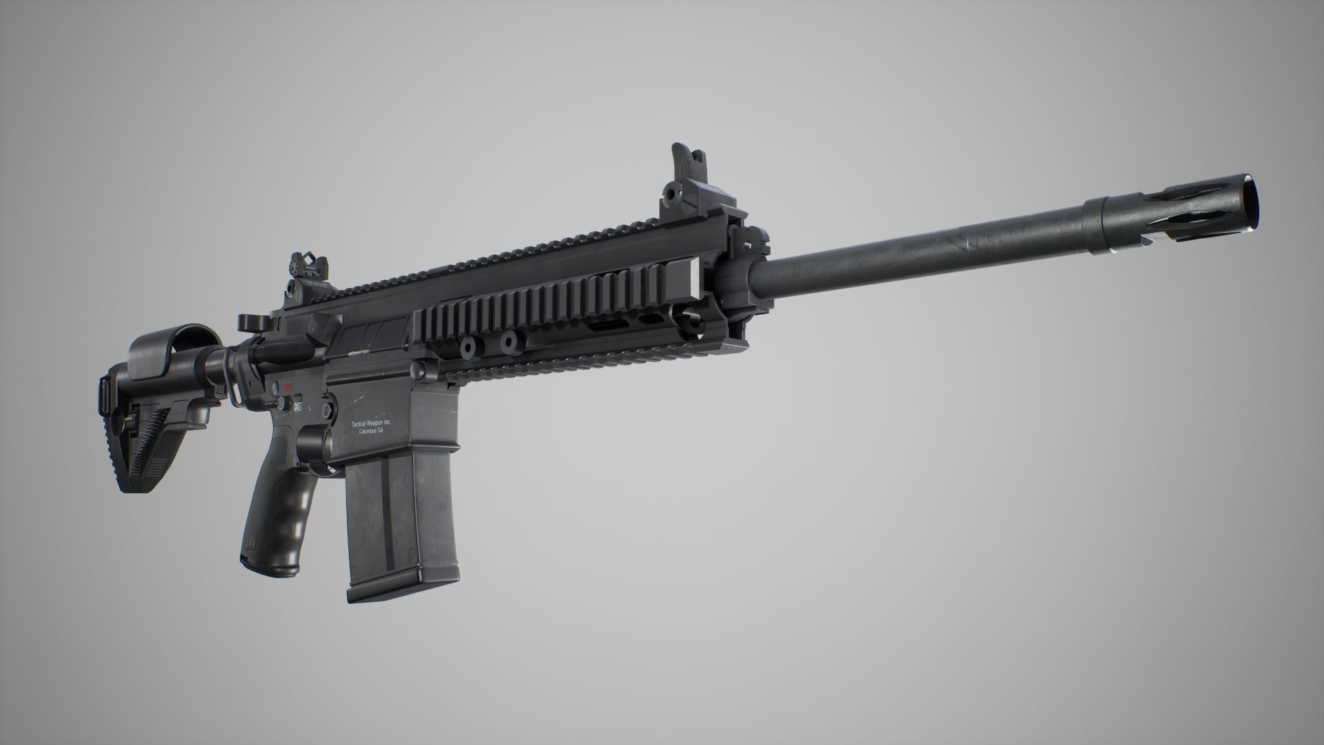 HK417 - MR762 - Animated FPS Weapon for Unreal Engine Low-poly 3D model_4