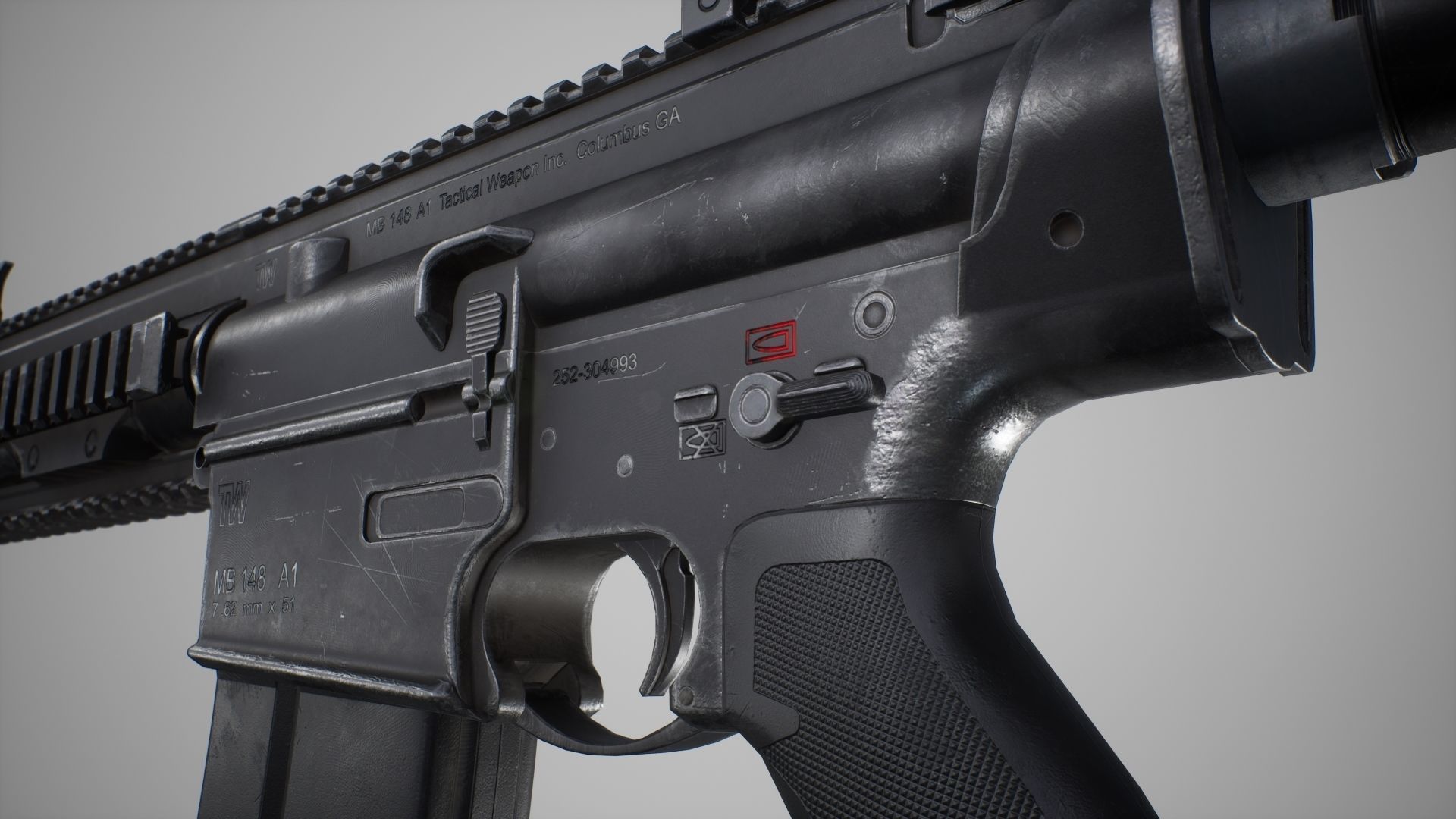 HK417 - MR762 - Animated FPS Weapon for Unreal Engine Low-poly 3D model_6