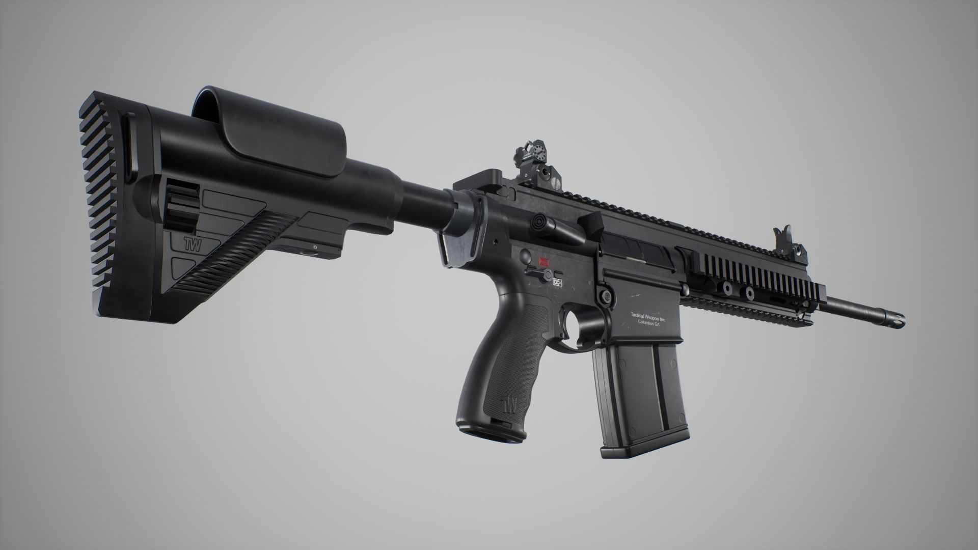 HK417 - MR762 - Animated FPS Weapon for Unreal Engine Low-poly 3D model_2
