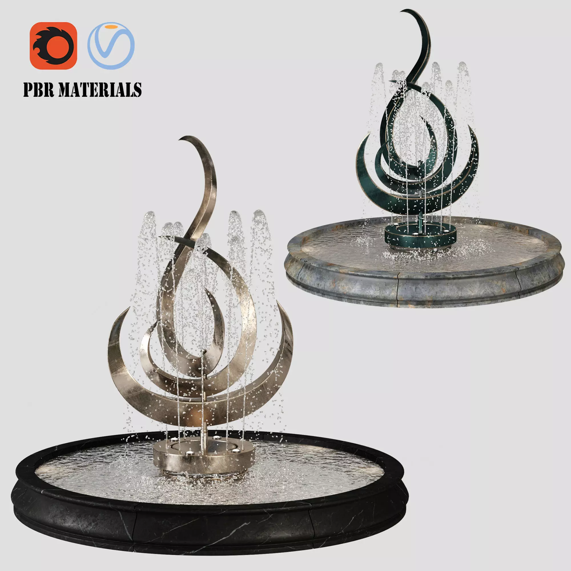Exterior fountain PBR 3D model
