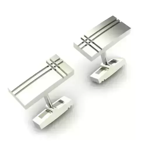 CUFFLINKS two silver with diamonds
