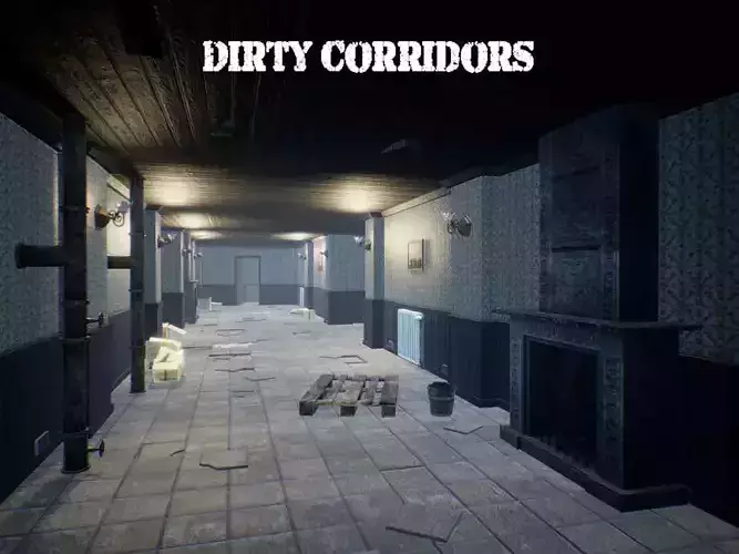 Dirty Corridors for Unreal Low-poly 3D model