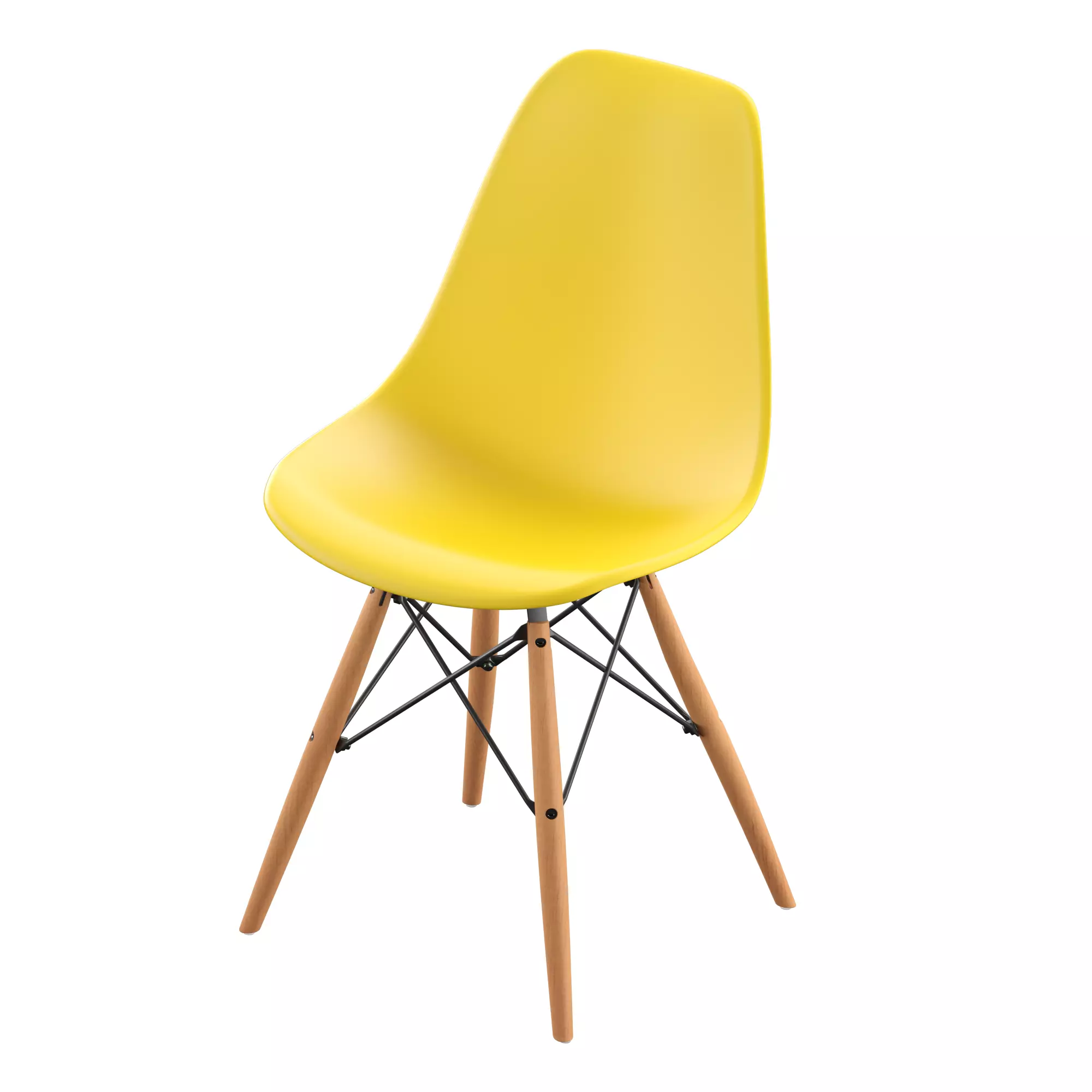 chair eames dsw with wooden legs 3D model