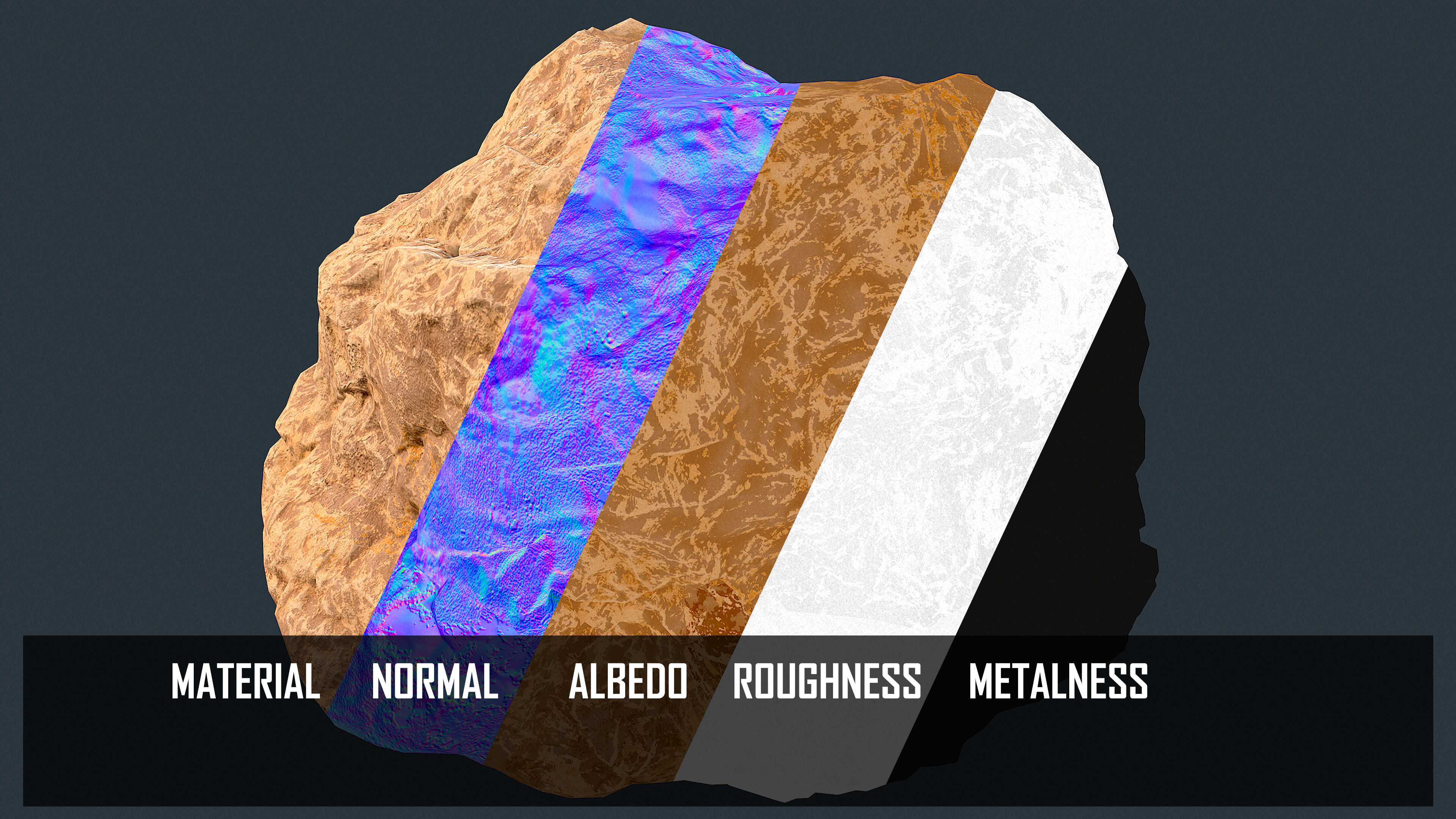 Game-ready huge rocks pack Low-poly 3D model_8