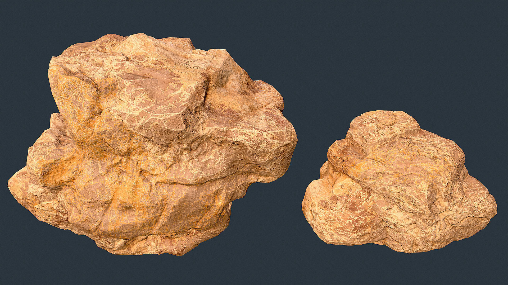 Game-ready huge rocks pack Low-poly 3D model_4