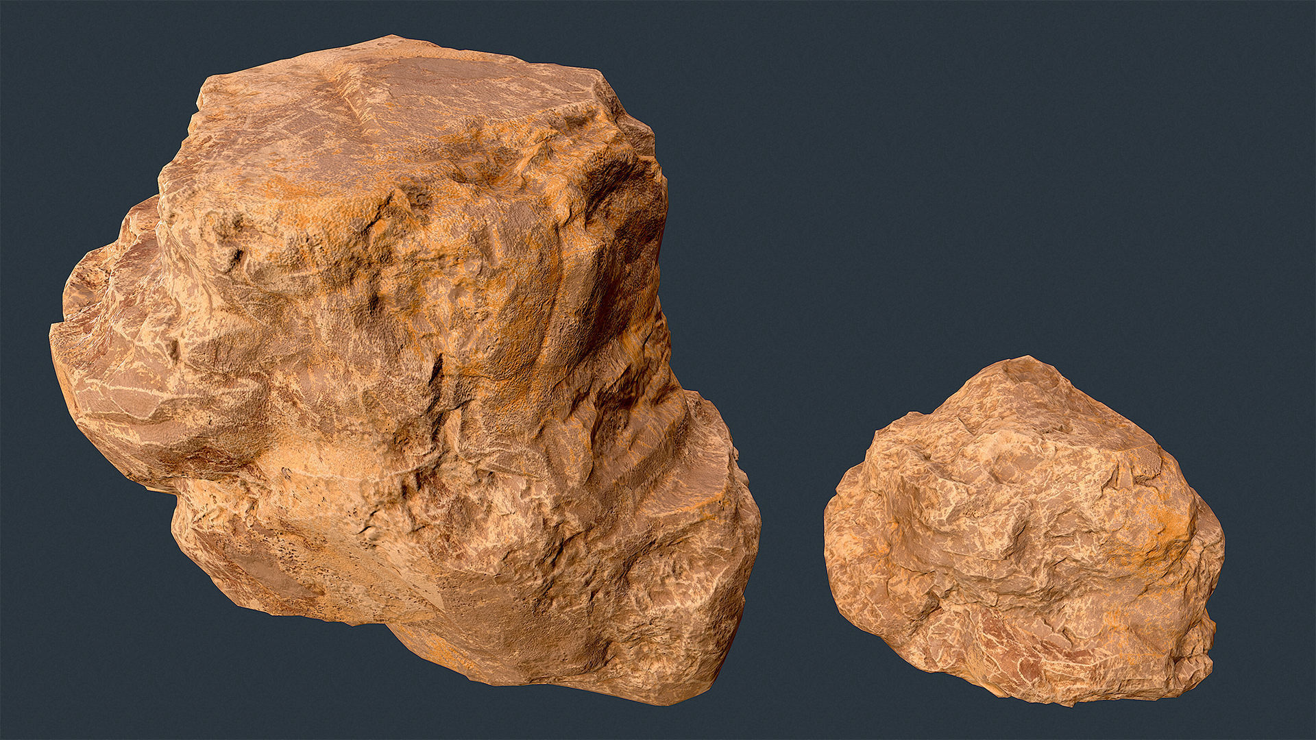 Game-ready huge rocks pack Low-poly 3D model_6