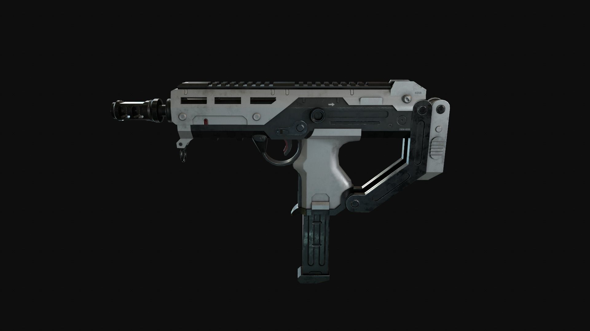 Game-ready SMG gun Low-poly 3D model_8