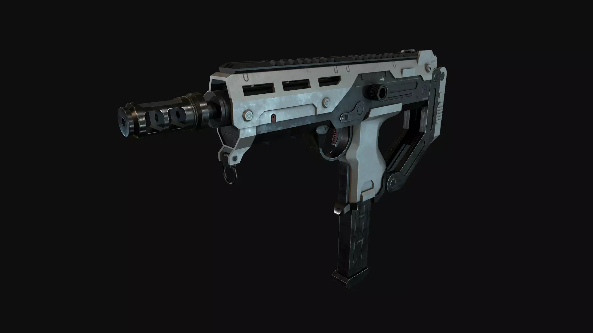 Game-ready SMG gun Low-poly 3D model_0