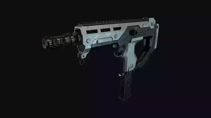 Game-ready SMG gun