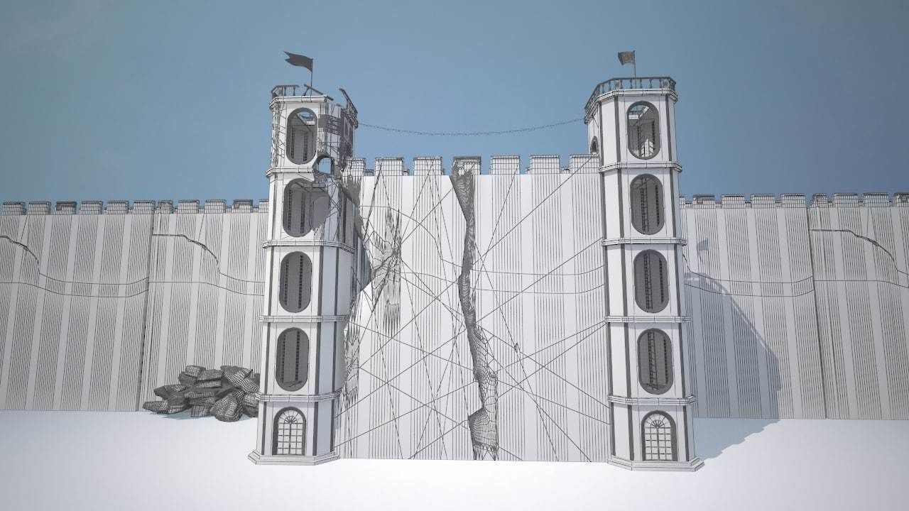 Castle Walls 3D model_5