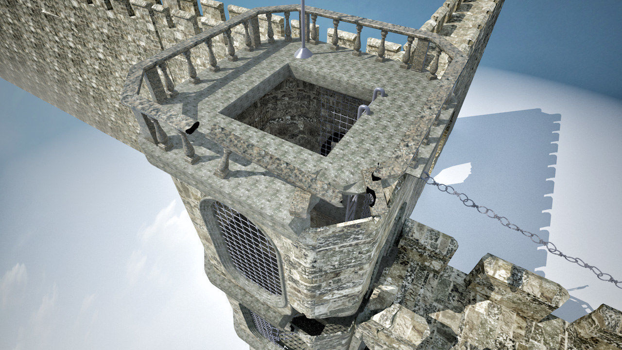 Castle Walls 3D model_3