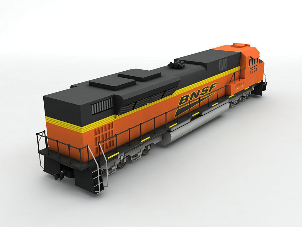 SD70 ACe Locomotive BNSF Low-poly 3D model_2