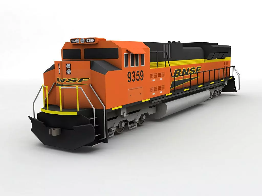 SD70 ACe Locomotive BNSF Low-poly 3D model_0