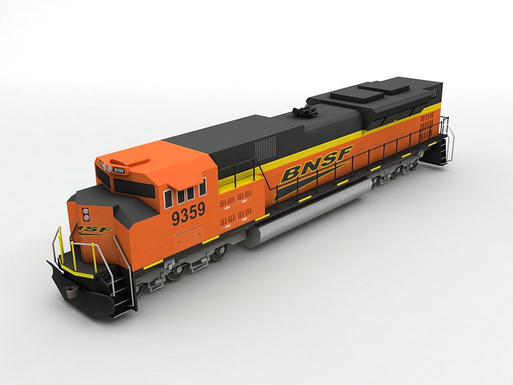SD70 ACe Locomotive BNSF Low-poly 3D model_1