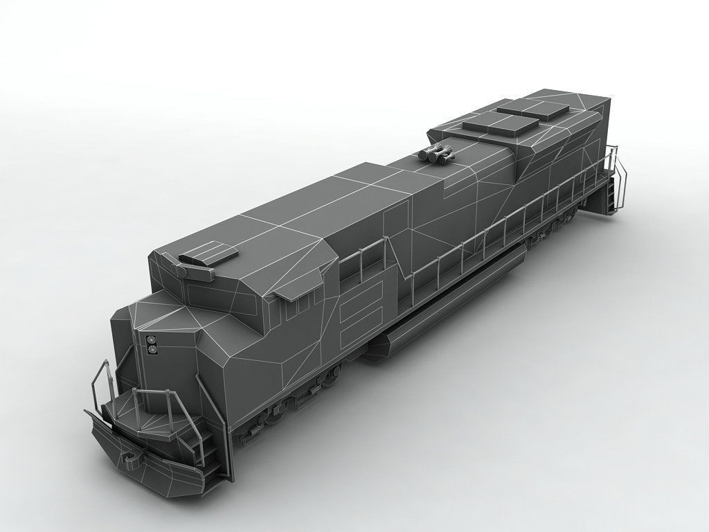 SD70 ACe Locomotive BNSF Low-poly 3D model_3