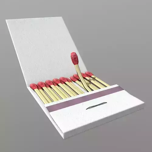 Matches in box Low-poly 3D model