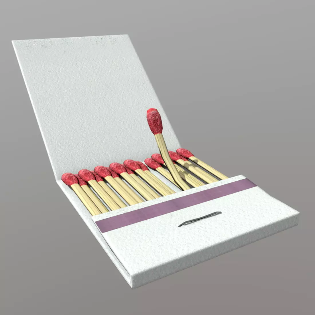 Matches in box Low-poly 3D model