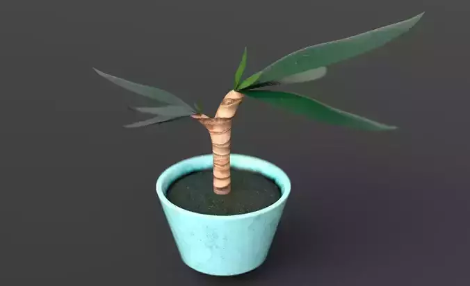Flowerpot palm tree in pot Low-poly 3D model